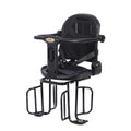 rear-mounted toddler bicycle seat with padded ergonomic backrest adjustable footrests and secure harness