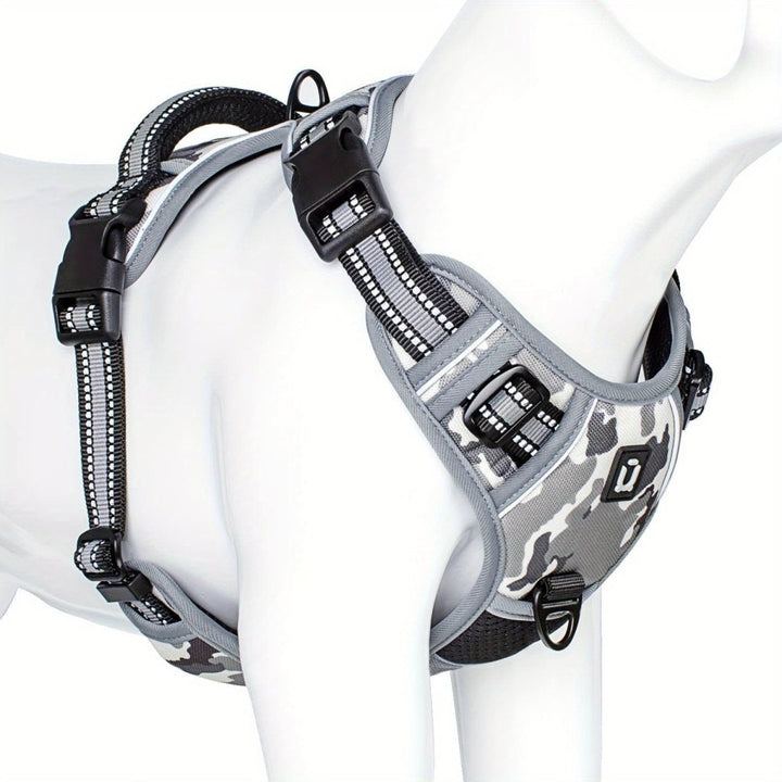 Reflective, breathable dog harness for small and large dogs