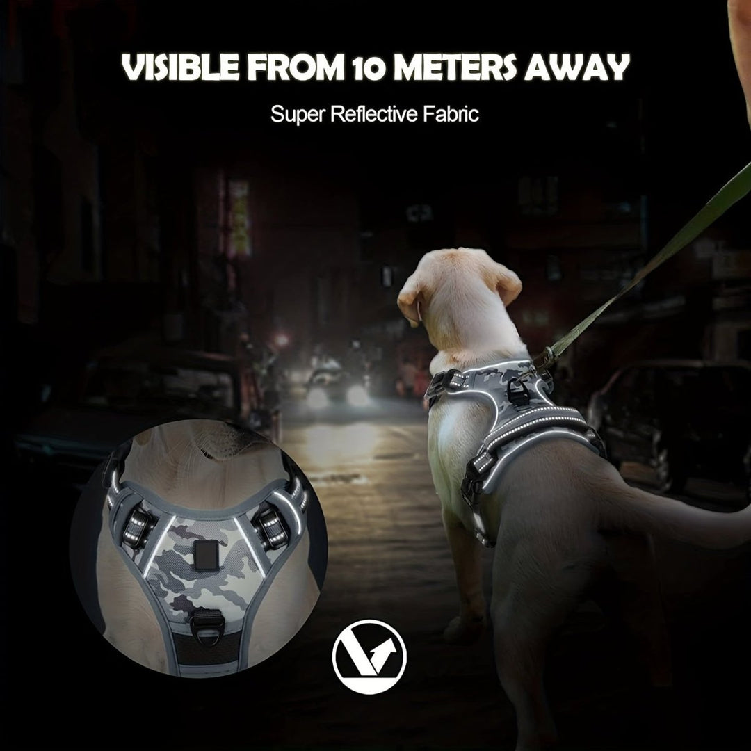 Reflective, breathable dog harness for small and large dogs