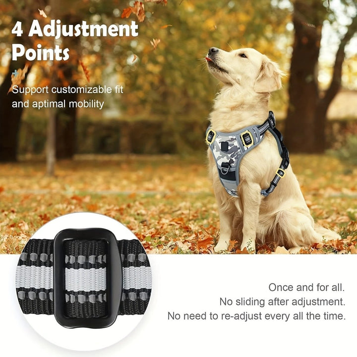 Reflective, breathable dog harness for small and large dogs
