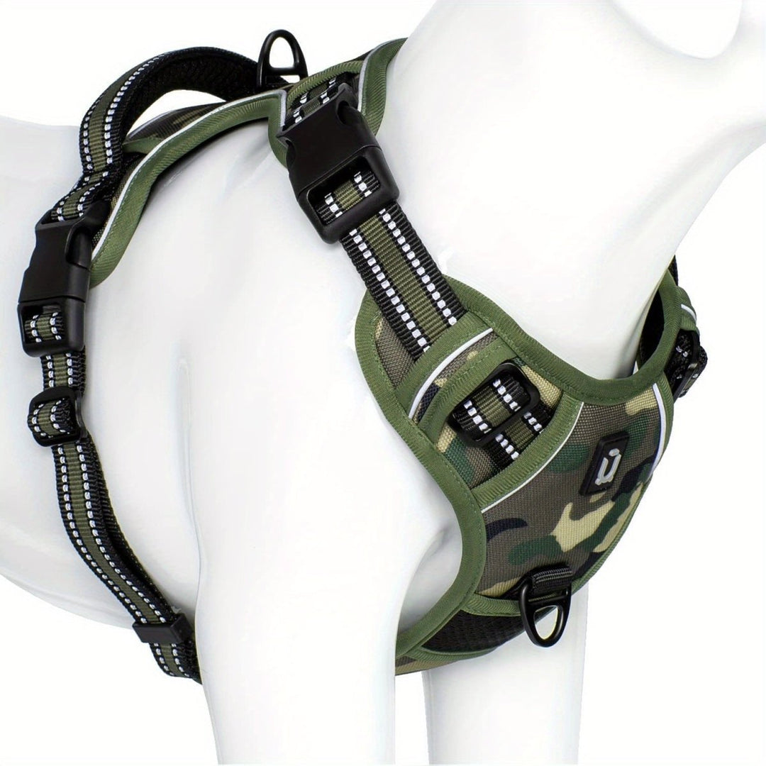 Reflective, breathable dog harness for small and large dogs