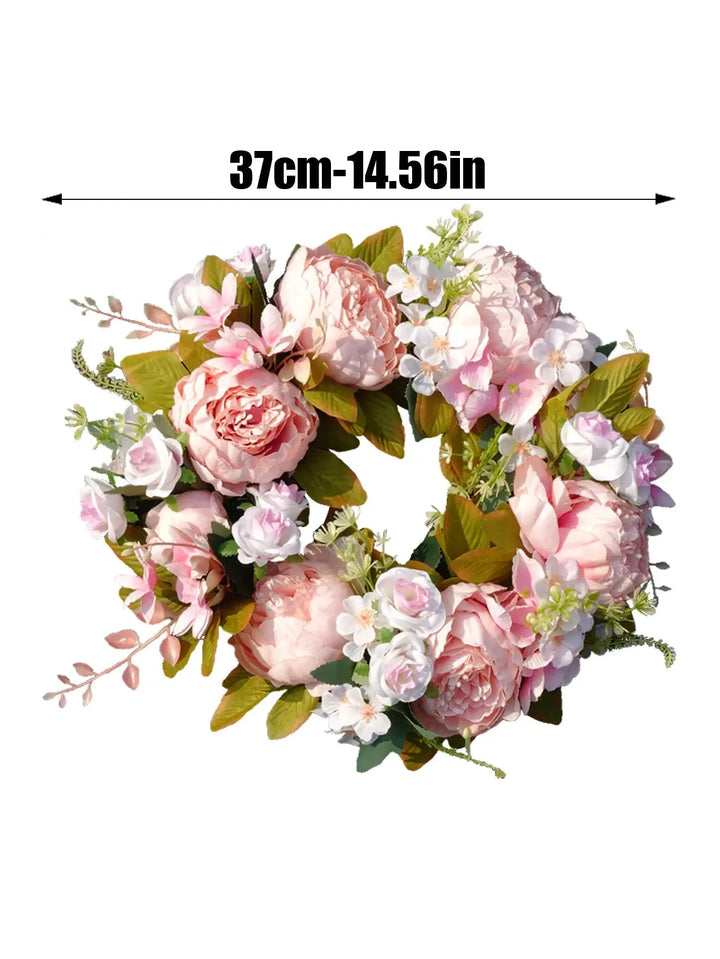 Artificial Wreath - AutumnBloom - Outdoor &amp; Peonies - Cozy Autumn Decoration
