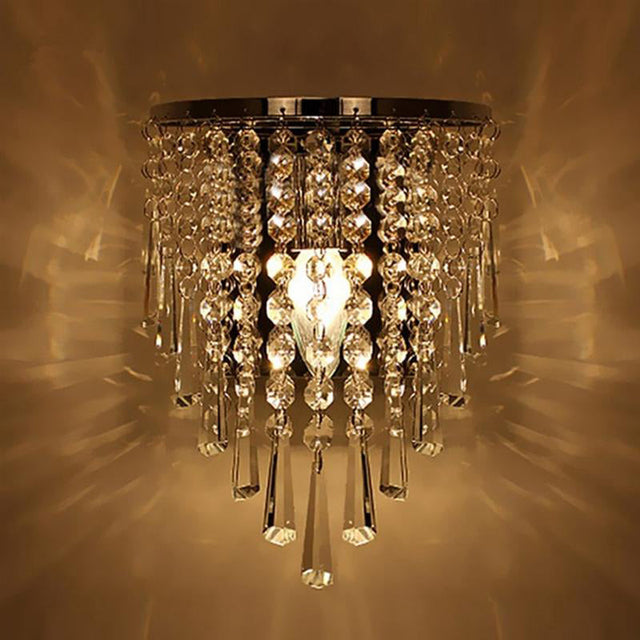Modern Chrome Crystal Drop Wall Lamps