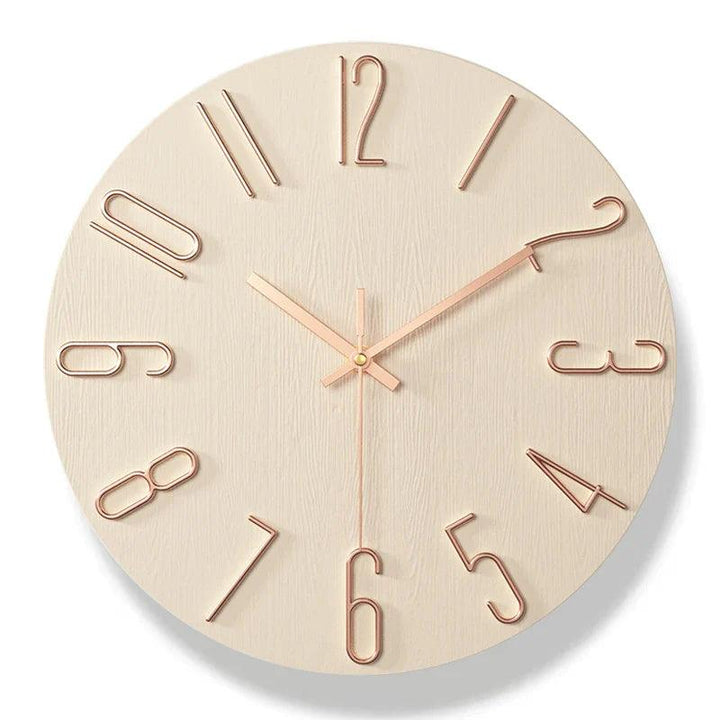 Frameless Wall Clock Made of Wood – Nordic Minimalist Silent Clock for Modern Home Decor