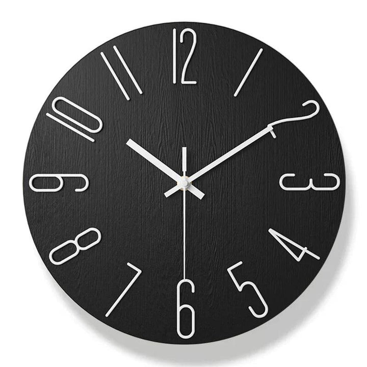 Frameless Wall Clock Made of Wood – Nordic Minimalist Silent Clock for Modern Home Decor