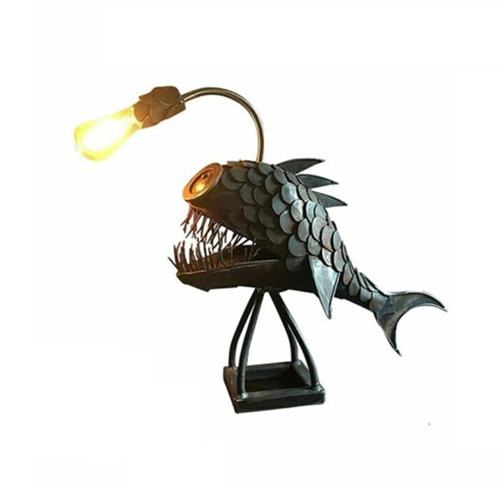 Retro Table Lamp Anglerfish Light with Flexible Lamp Head Artistic Table Lamps for Home Bar Café Home Art Decorative Ornaments