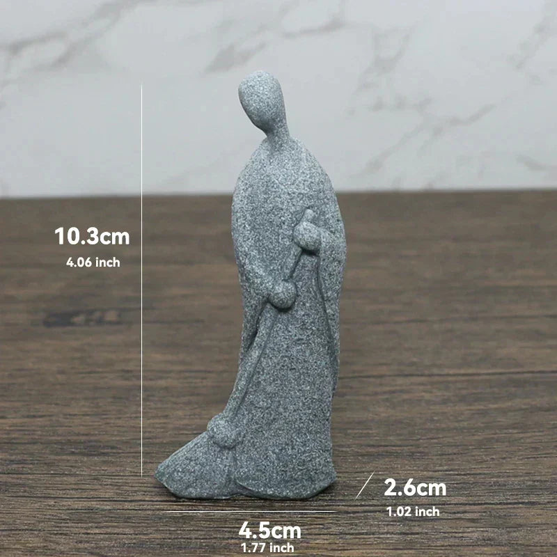 Buddha Stone Statue Small Buddhist Monks Tibetan Buddhism Figures Zen Garden Ornament Meditation Home Aquarium Decoration