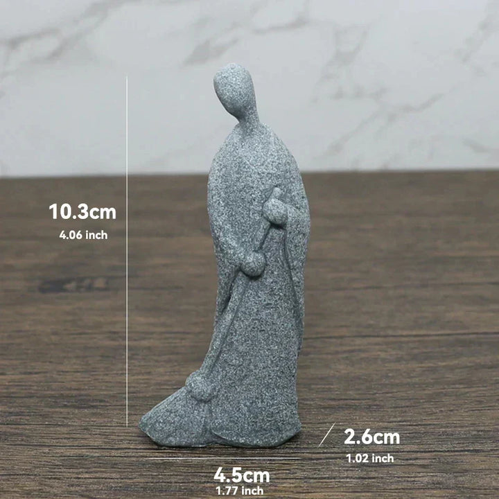 Buddha Stone Statue Small Buddhist Monks Tibetan Buddhism Figures Zen Garden Ornament Meditation Home Aquarium Decoration