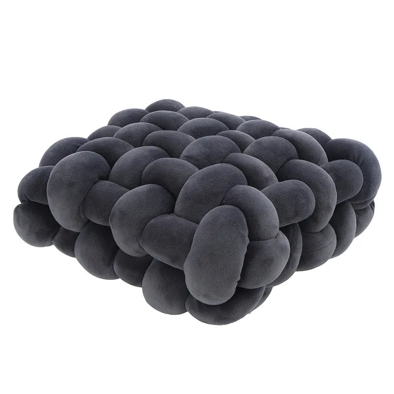 Living Room Soft Plush Knot Pillow Sofa Pillow Solid colour Square Handwoven Home Throw Pillow Square Woven Seat Cushion Pillow