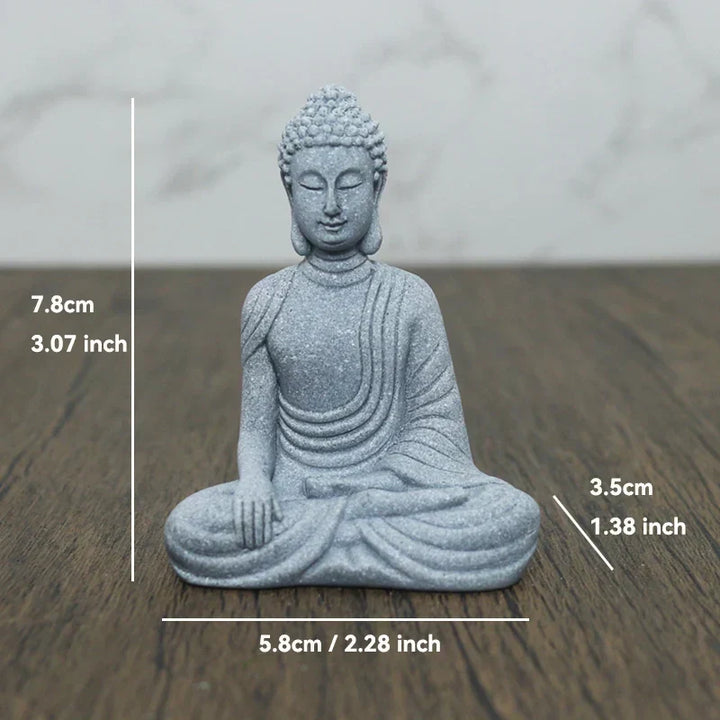 Buddha Stone Statue Small Buddhist Monks Tibetan Buddhism Figures Zen Garden Ornament Meditation Home Aquarium Decoration