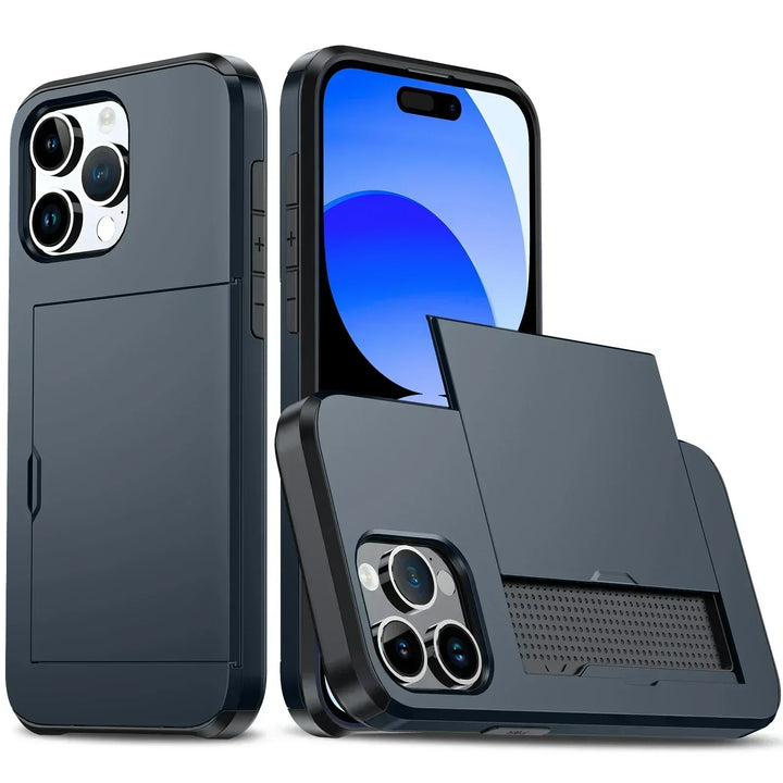 LuxShield iPhone Case with Card Holder | Slim Design | Card Storage | Protection &amp; Style