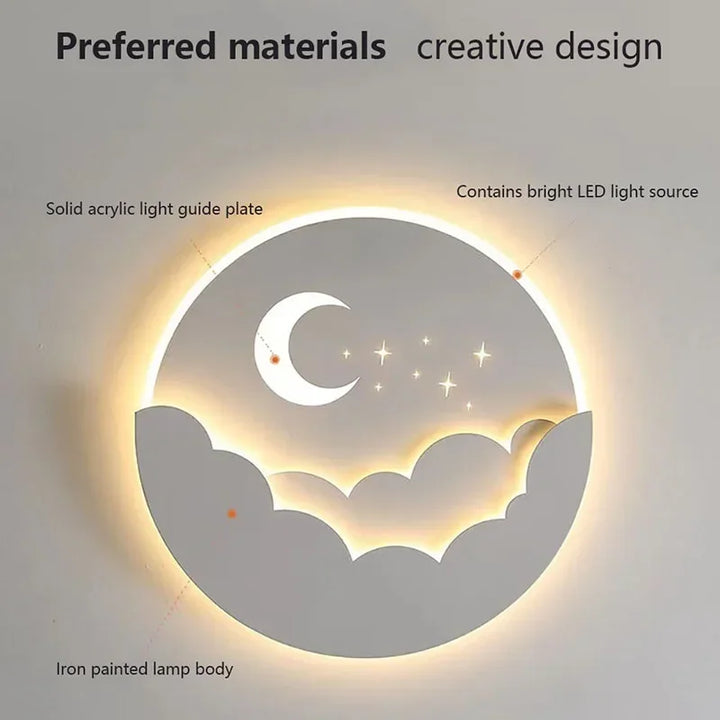 Magical LED Wall Lamp – Moon &amp; Stars Night Light