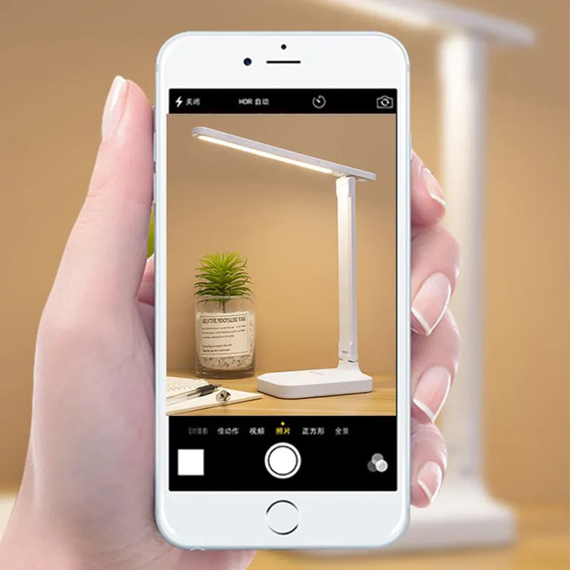 6000mAh rechargeable LED table lamp USB 3 color stepless dimmable desk lamp touch foldable eye-protecting reading night light