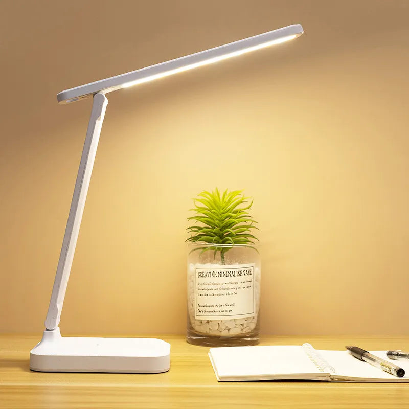 6000mAh rechargeable LED table lamp USB 3 color stepless dimmable desk lamp touch foldable eye-protecting reading night light