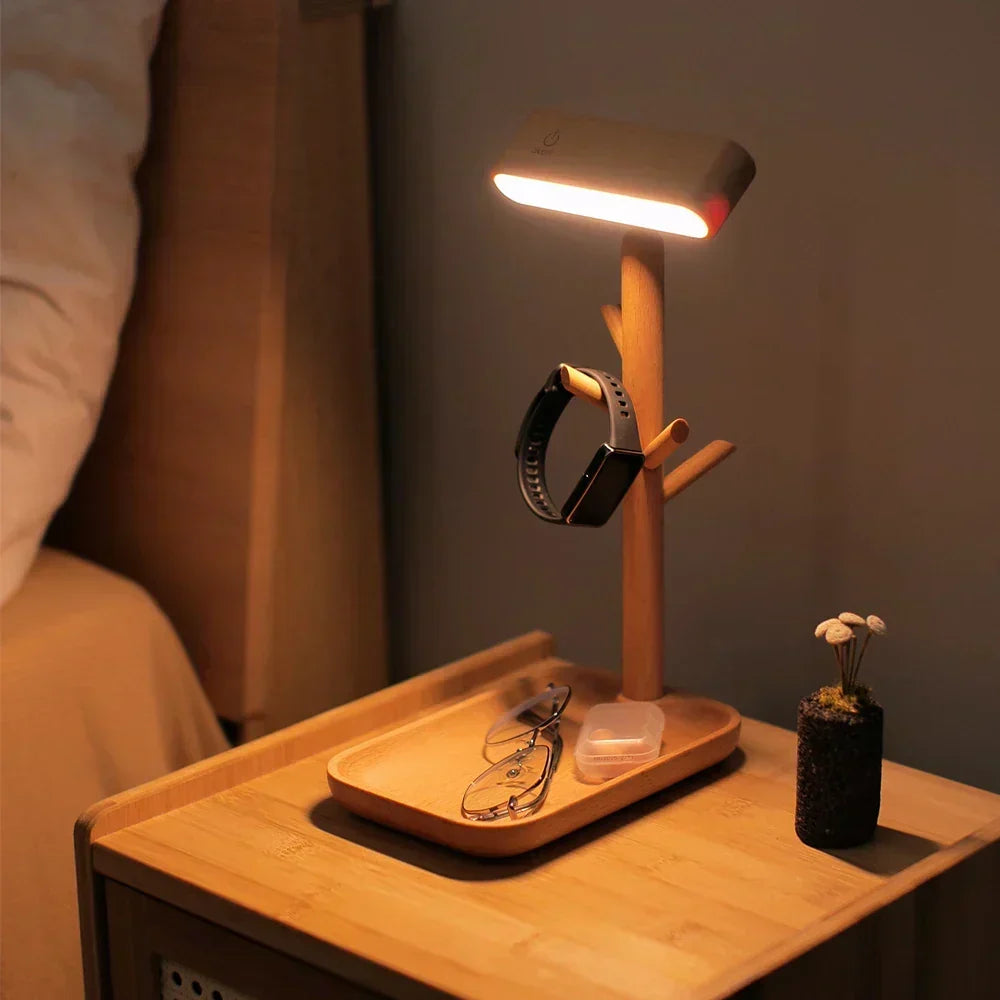 Elegant dimmable table lamp with storage