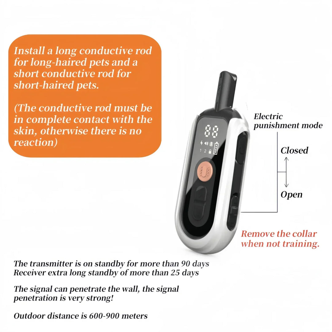 Rechargeable Waterproof Dog Training Collar with Remote &amp; Bark Control – TrainMate