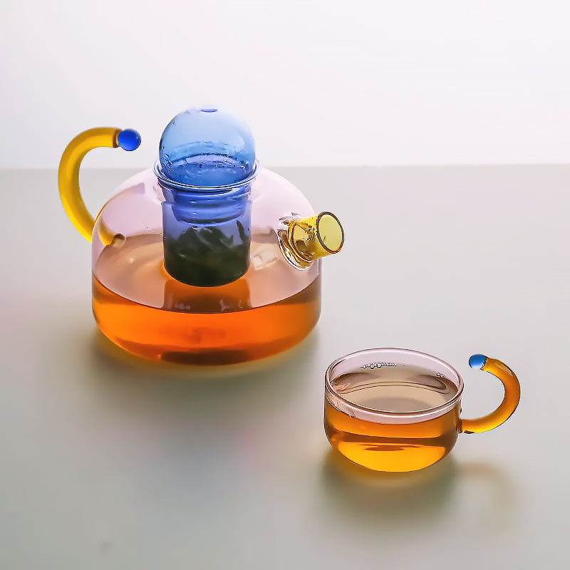 colorful glass tableware