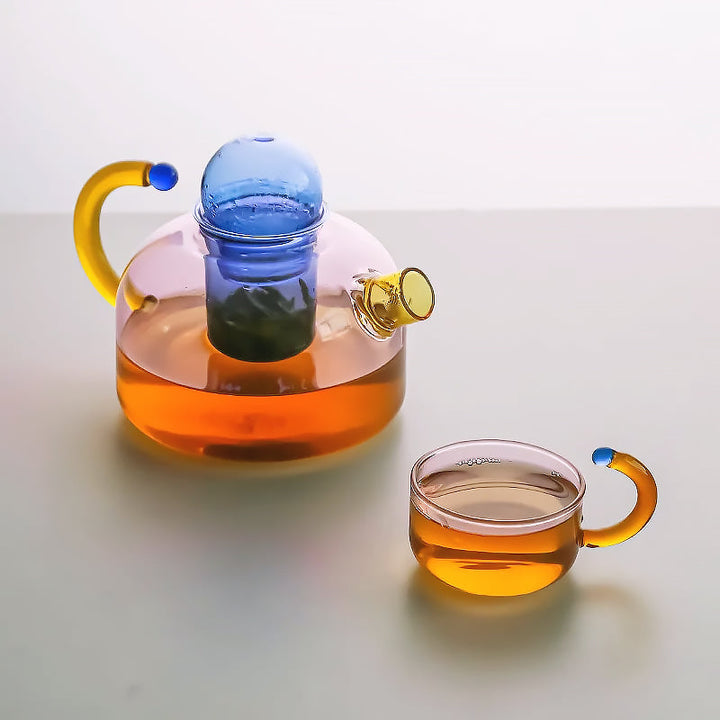 colorful glass tableware