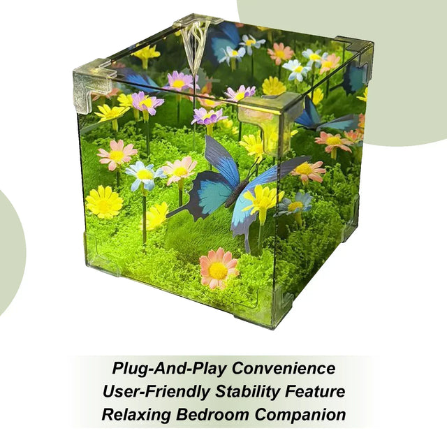 LED Butterfly Garden Cube Night Light Decor |