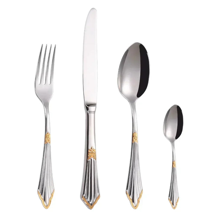Elegant cutlery set in gold design