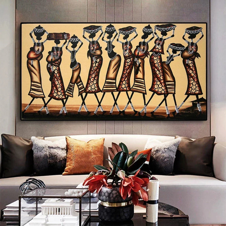 Plus Sizes Abstract African Woman Canvas Painting
