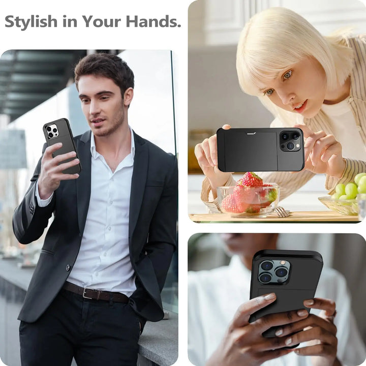 LuxShield iPhone Case with Card Holder | Slim Design | Card Storage | Protection &amp; Style