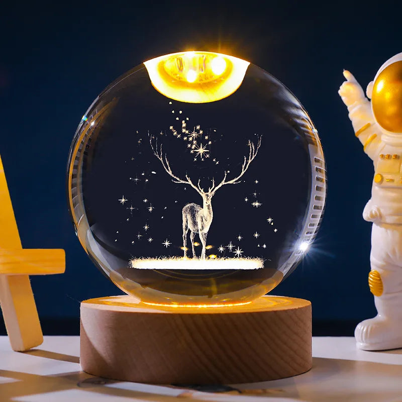 Astranova Galaxy Night Light | LED Crystal Ball with Milky Way Design | Warm White Light | Creative Gift for Kids &amp; Adults