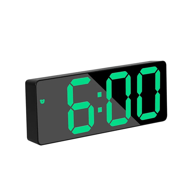 Modern Electronic Mirror Alarm Clock with LED Display, Alarm Function and Temperature Display – Stylish Digital Clock for Bedroom and Office |