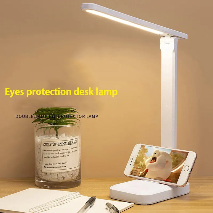 6000mAh rechargeable LED table lamp USB 3 color stepless dimmable desk lamp touch foldable eye-protecting reading night light