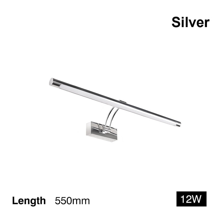 80-100cm LED wall lamp - Modern black/silver wall light for the bathroom, internally mounted picture light