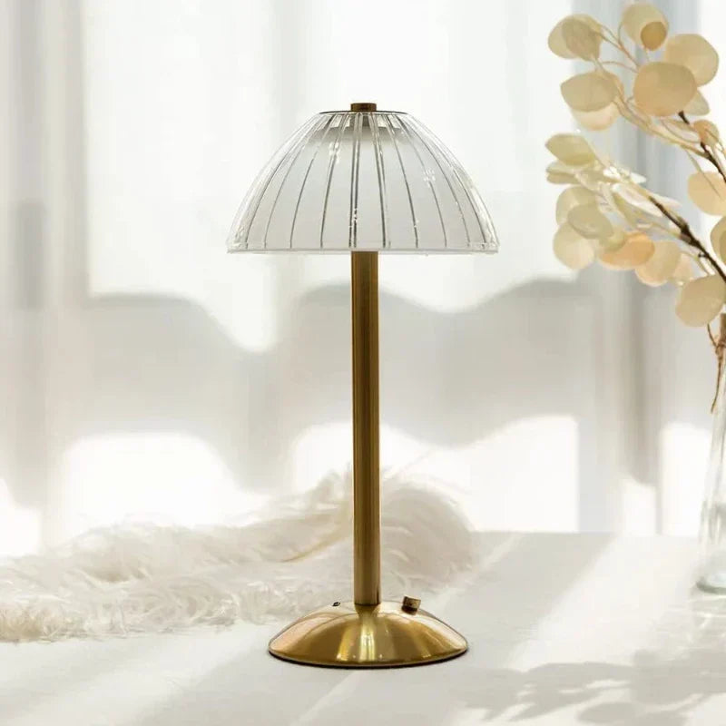 GlassGleam | Cordless three-color LED table lamp with dimming function