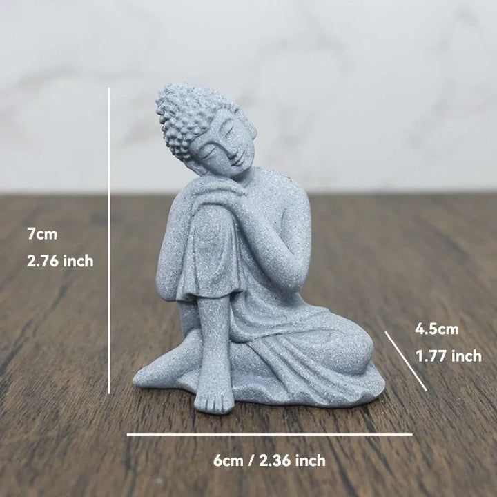 Buddha Stone Statue Small Buddhist Monks Tibetan Buddhism Figures Zen Garden Ornament Meditation Home Aquarium Decoration