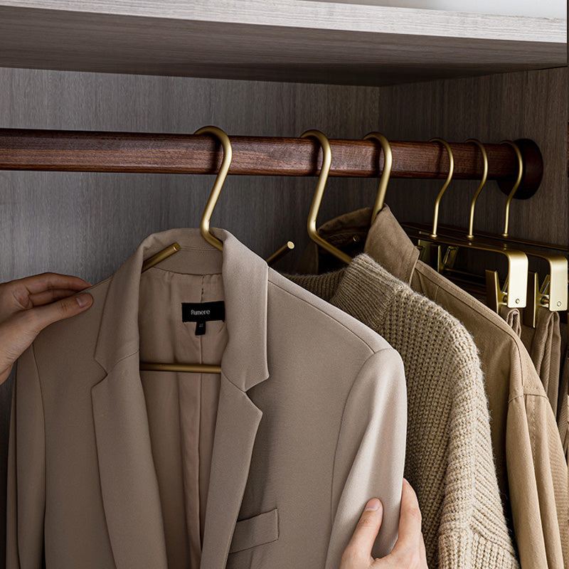 5 pieces of hangers made of solid matte gold/silver │ Seamless wardrobe organizer made of metal