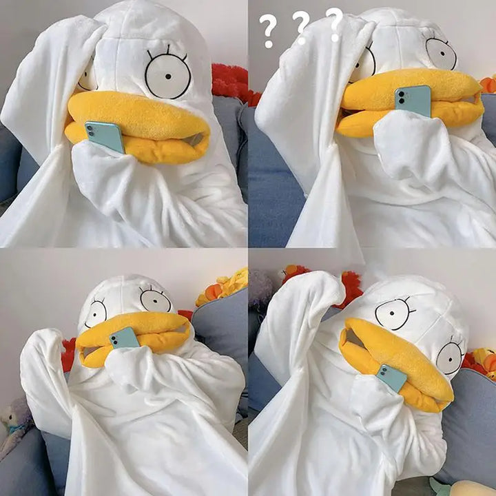 Confused Duck Warm Adult Pajama Costume