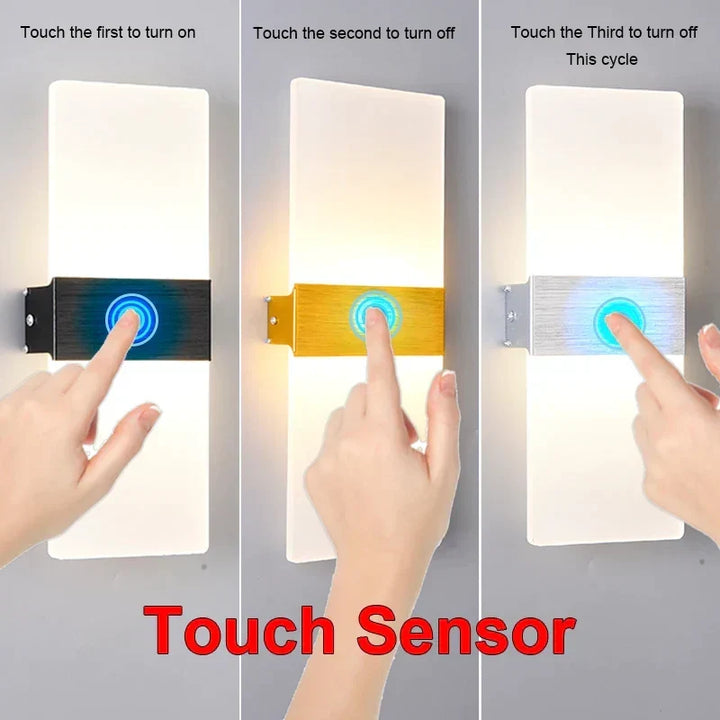 Wall light with motion sensor, drawing, aluminum, acrylic, decoration, lighting, wall light, interior, kitchen, bedroom, hallway, corridor