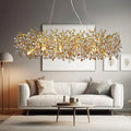 Long Crystal Pendant Chandelier | Nordic LED Island Light with Remote Control (G9)
