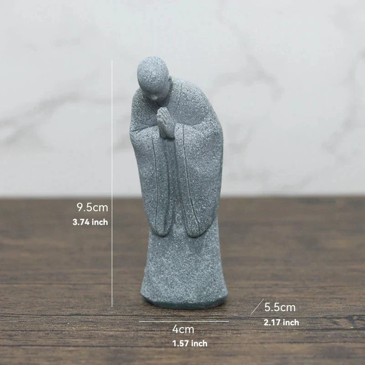 Buddha Stone Statue Small Buddhist Monks Tibetan Buddhism Figures Zen Garden Ornament Meditation Home Aquarium Decoration