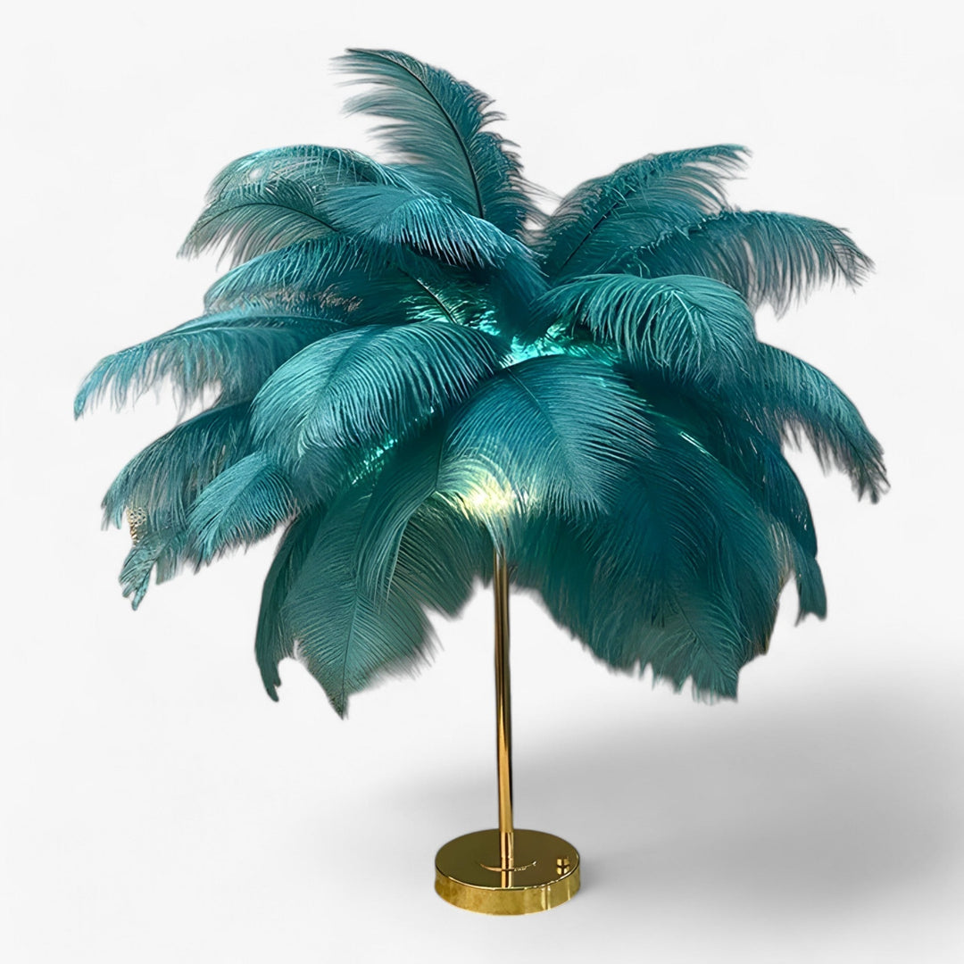 FeatherGlow | Table lamp with touch control - LED with feathers for weddings and room decoration