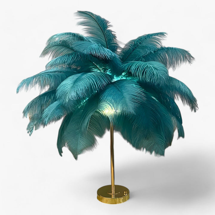 FeatherGlow | Table lamp with touch control - LED with feathers for weddings and room decoration