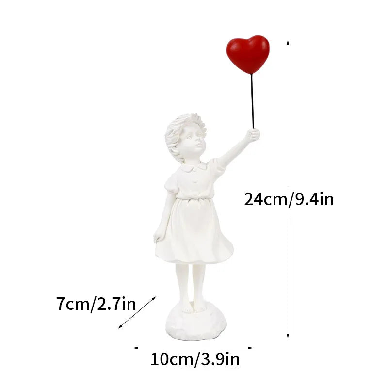 Dropshipping Banksy Sculpture Collection Flower Thrower Statue Pop Art Modern Balloon Girl Figurine Office Home Decoration