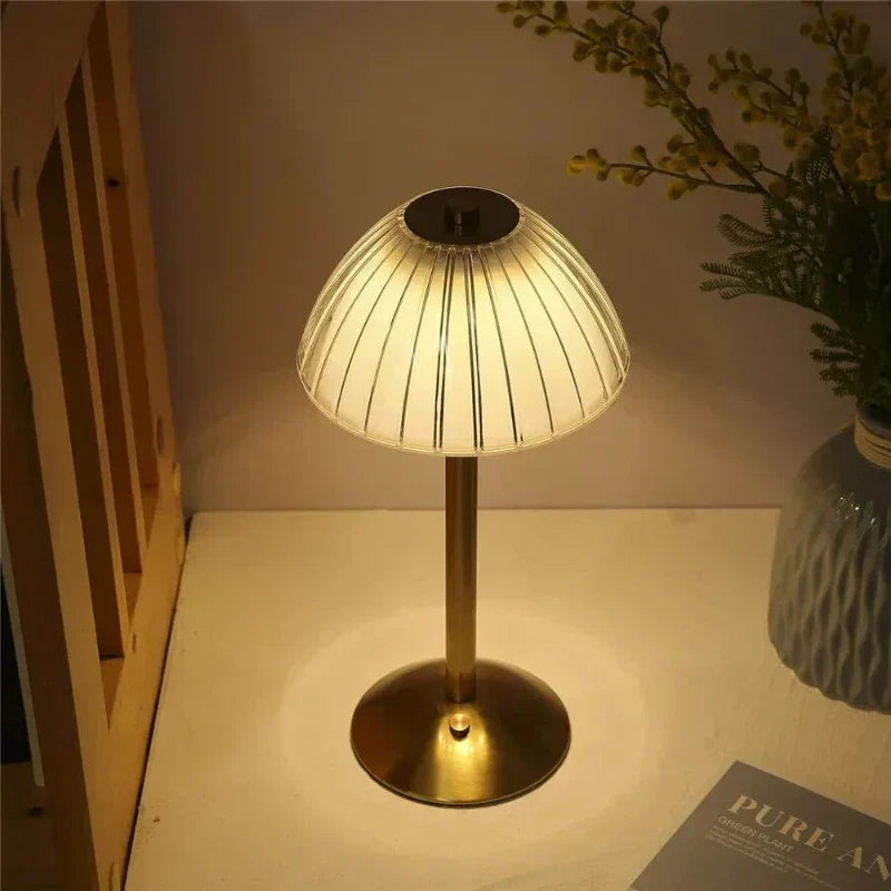 Wireless LED table lamp with three color modes and dimming function