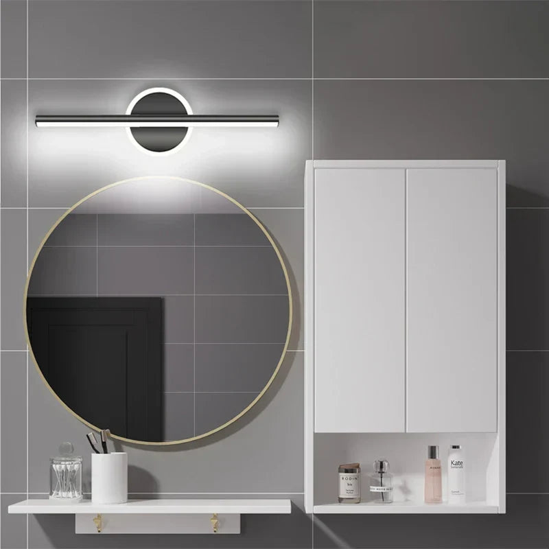 LED Wall Light LineaLux | Black &amp; Gold | 40/60/80 cm | Warm, Cold &amp; Three-color Light | Modern Mirror &amp; Wall Lighting