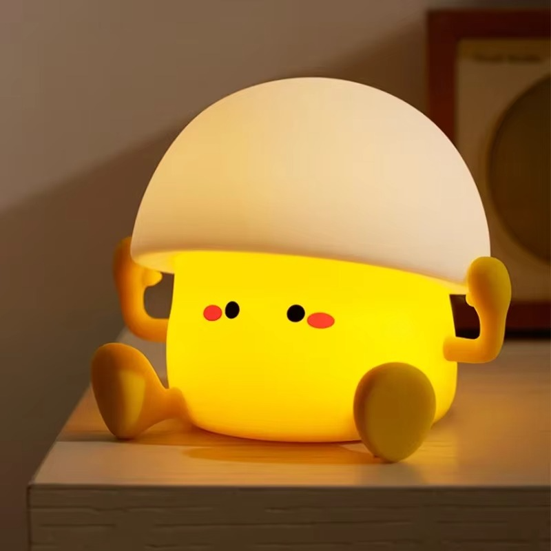 Charming Mushroom &amp; Egg Yolk LED Night Light