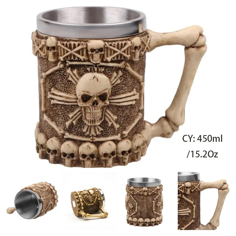 Medieval Dragon Resin Stainless Steel Mug as Coffee Mug or Tea Mug