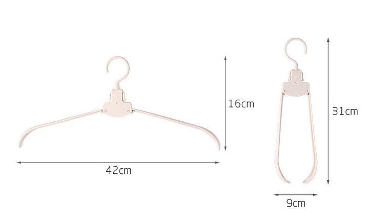 Easy fold width foldable hangers