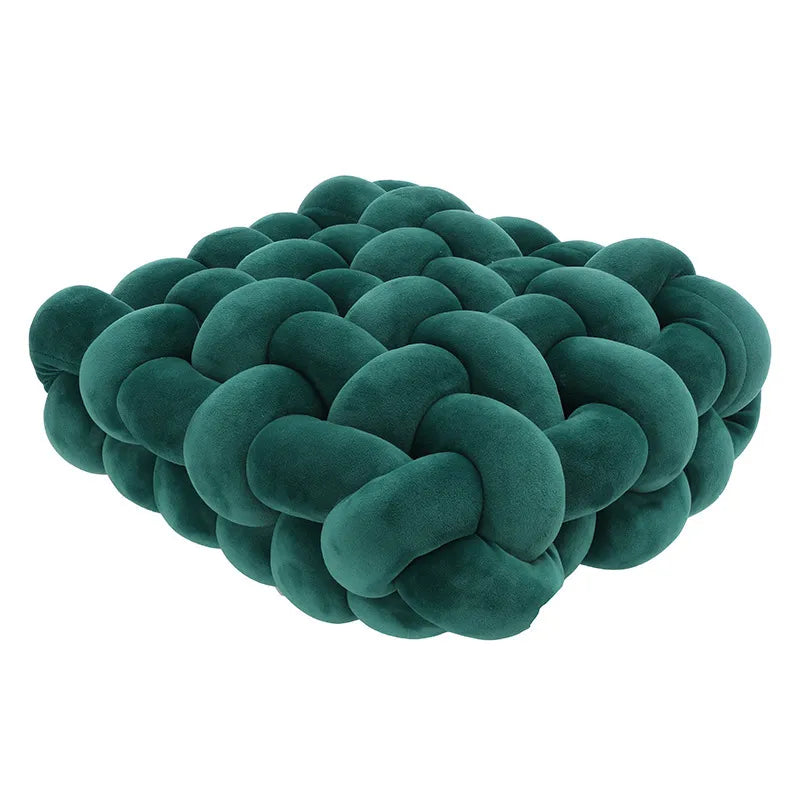 Living Room Soft Plush Knot Pillow Sofa Pillow Solid colour Square Handwoven Home Throw Pillow Square Woven Seat Cushion Pillow
