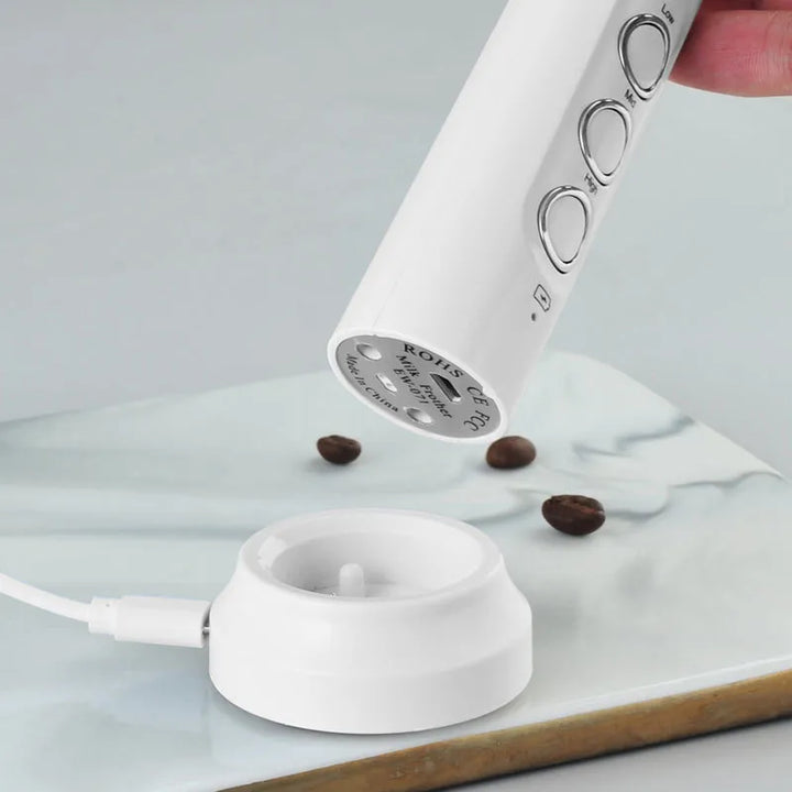 3 In 1 Electric Milk Frother Rechargeable Milk Frother Handheld Frothing Device High Speeds Milk Frother Drink Mixer Coffee
