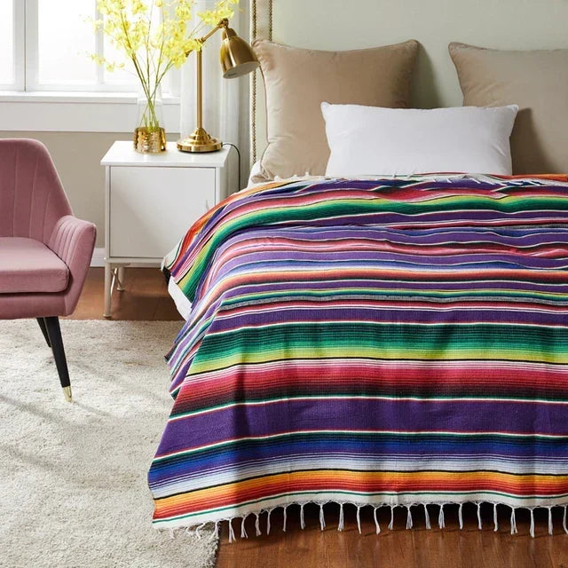 colourful Mexican Serape Blanket