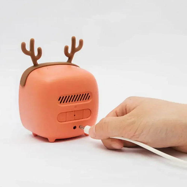Cartoon Bunny LED Alarm Clock with Night Light – Rechargeable, Cute Digital Display for Kids &amp; Bedrooms
