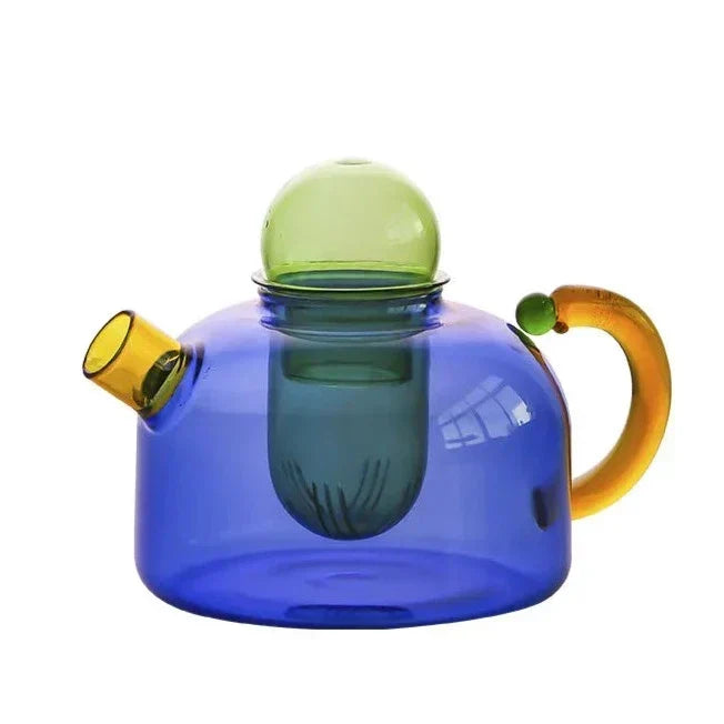 colorful glass tableware
